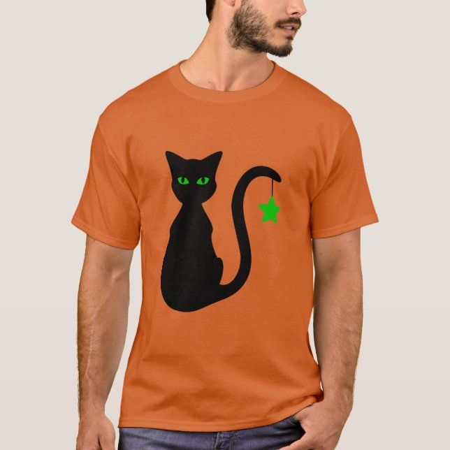 Schwarze Katzen-T - Shirt (Vorderseite)