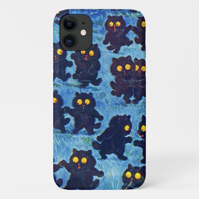 Schwarze Katzen tanzen im Mondlicht, Louis Wain Case-Mate iPhone Hülle (Rückseite)
