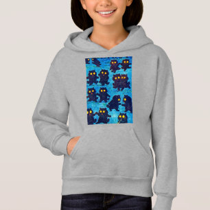 Schwarze Katzen tanzen im Mondlicht, Louis Wain Hoodie