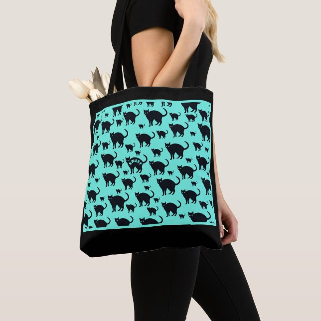 Schwarze Katzen Tasche (Von Nahem)