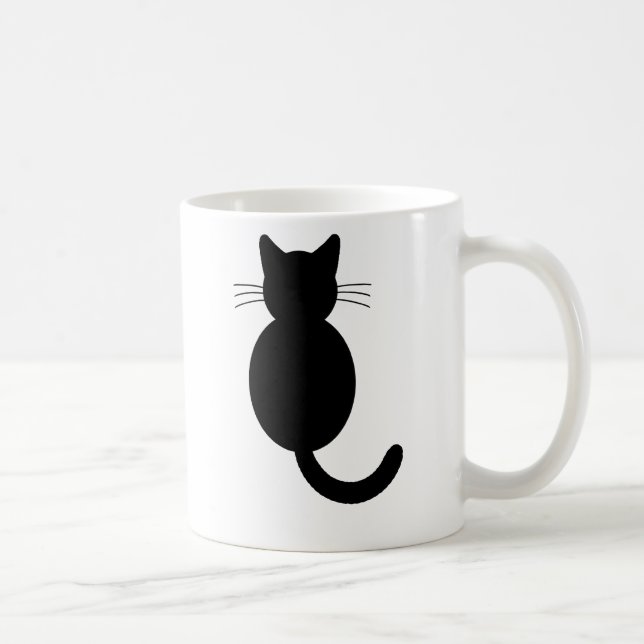 Schwarze Katzen-Tasse Kaffeetasse (Rechts)