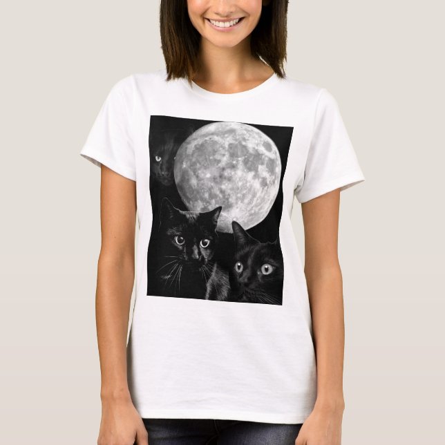 Schwarze Katzen und der Mond T-Shirt (Vorderseite)