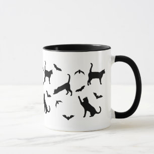 Schwarze Katzen und Fledermäuse, ein hässliches Ha Tasse