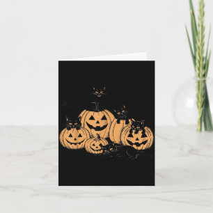 Schwarze Katzen und Halloween-Kostüm mit Kürbis-Fl Karte
