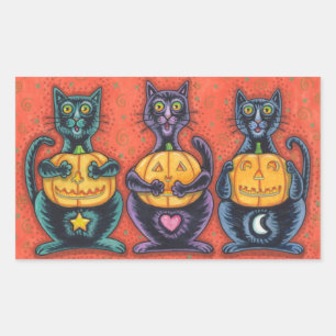 SCHWARZE KATZEN UND JACK SEHEN KEINE BEWUSSTSEIN,  RECHTECKIGER AUFKLEBER