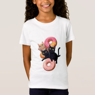 "Schwarze Katzen und köstliche Donuts: ein perfekt T-Shirt