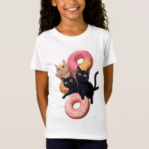 "Schwarze Katzen und köstliche Donuts: ein perfekt T-Shirt