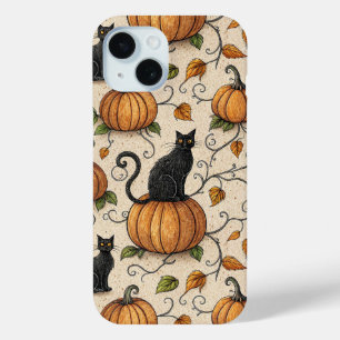 Schwarze Katzen und Kürbis Halloween-Muster Case-Mate iPhone Hülle
