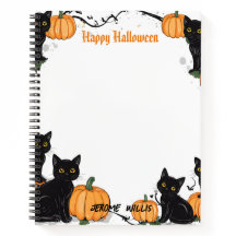 Schwarze Katzen und Pumpkin Happy Halloween