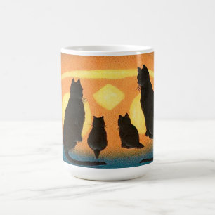 Schwarze Katzen und Pumpkin Kaffeetasse