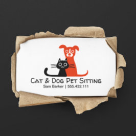 Schwarze Katzen und rote Hunde Sitzen | Pflege von Visitenkarte