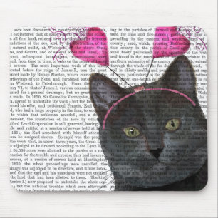 Schwarze Katzen-Valentinsgrüße Mousepad