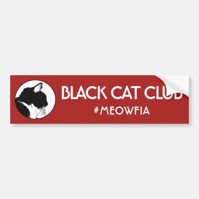 Schwarze Katzen-Verein Meowfia Autoaufkleber (Vorne)