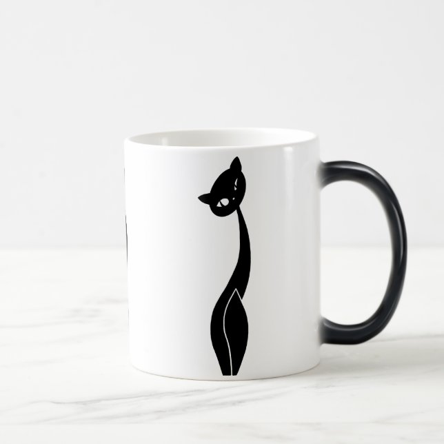 Schwarze Katzen-verwandelnde Tasse (Rechts)