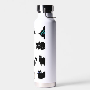 Schwarze Katzen Vinyl Aufkleber Süße Katze Trinkflasche