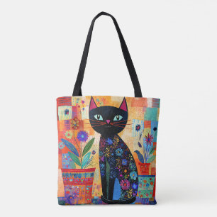 Schwarze Katzen-Volks kunst (Topfpflanzen)