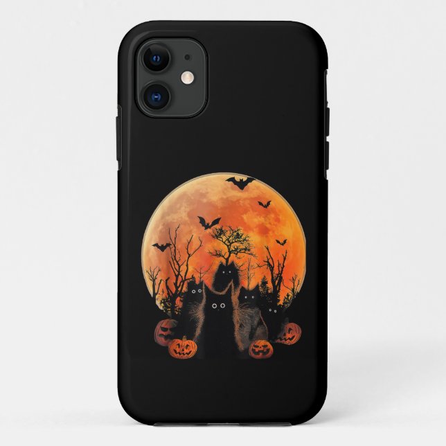 Schwarze Katzen Vollmond Funny Animal Pet Lover Ha Case-Mate iPhone Hülle (Rückseite)