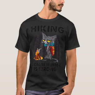 Schwarze Katzen Wandern, weil Mord ist falsch wüte T-Shirt