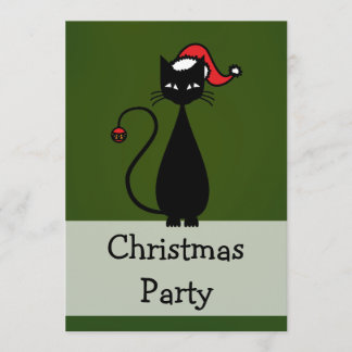 Schwarze Katzen-Weihnachten Einladung