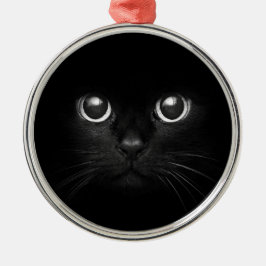 Schwarze Katzen-Weihnachten-Weihnachtsverzierung Silbernes Ornament