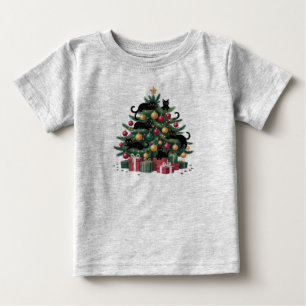 Schwarze Katzen Weihnachtsbaum Katzenliebhaber Xma Baby T-shirt