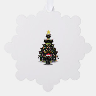 Schwarze Katzen Weihnachtsbaum Weihnachten Ornament Karte