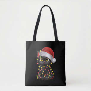 Schwarze Katzen-Weihnachtsbaumlichter Lustiger San