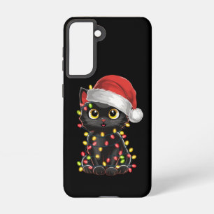 Schwarze Katzen-Weihnachtsbaumlichter Lustiger San Samsung Galaxy Hülle