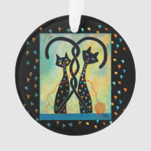 Schwarze Katzen-Weihnachtsverzierung