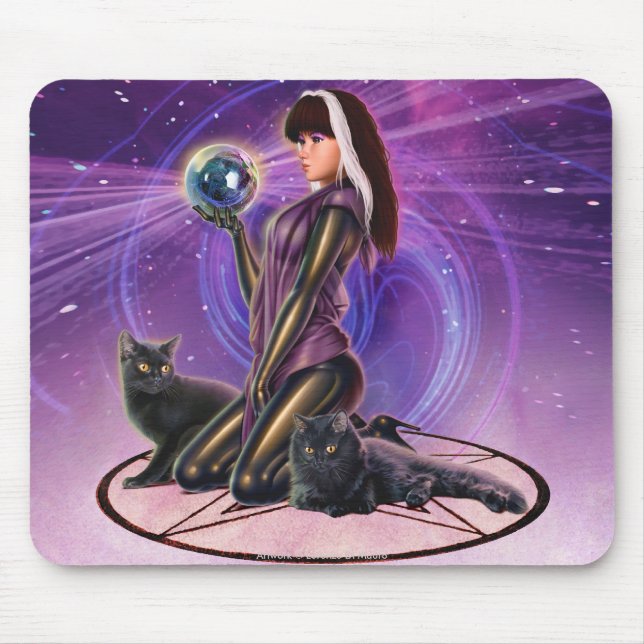 "Schwarze Katzen-Weissagung " Mousepad (Vorne)