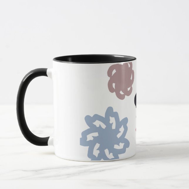 Schwarze Katzen Winter  Tasse (Links)