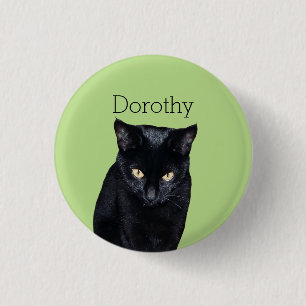 Schwarze Katzen-wirkliches Foto personalisierte Button