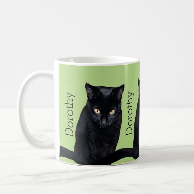 Schwarze Katzen-wirkliches Foto-personalisierter Kaffeetasse (Links)
