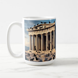 Schwarze Katzenarmee im Parthenon Kaffeetasse