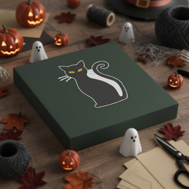 Schwarze Katzenaufkleber Aufkleber (Black Cat Sticker)