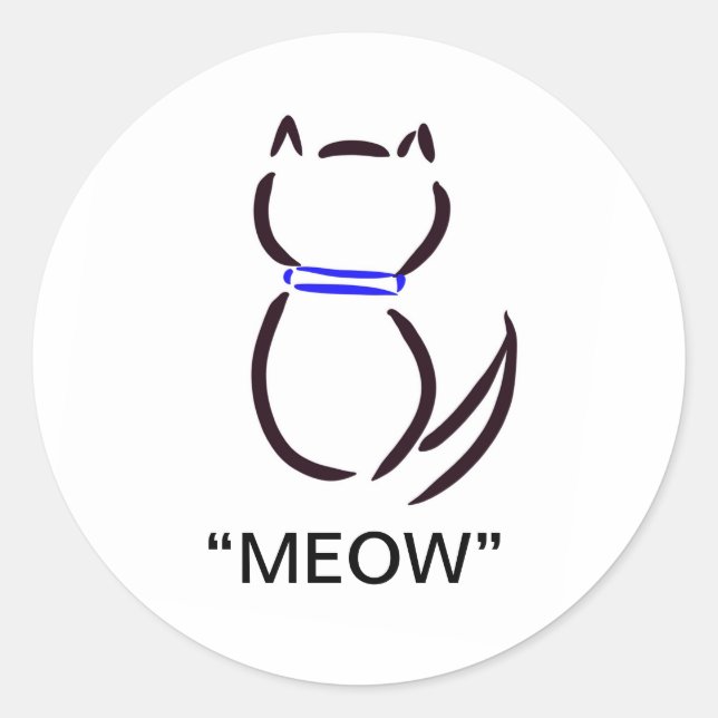 Schwarze Katzenaufkleber Runder Aufkleber (Vorderseite)