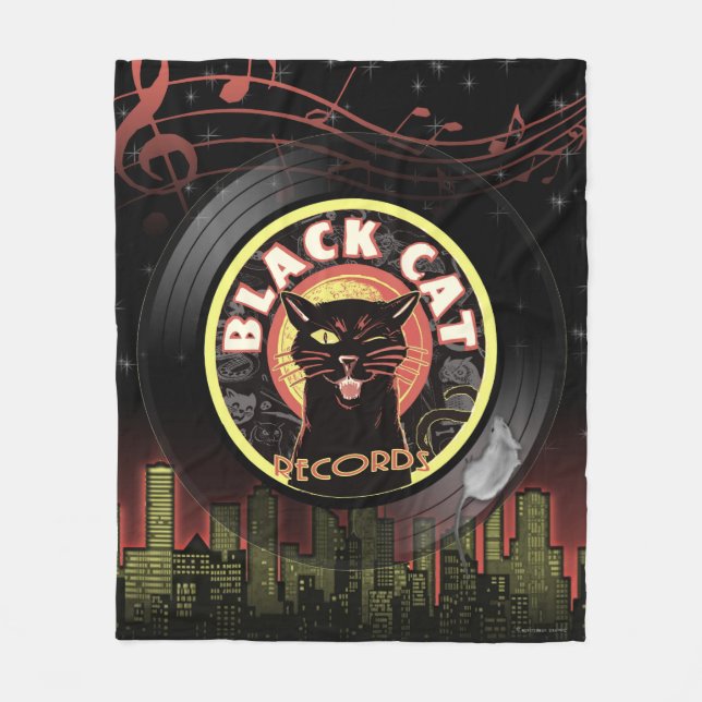Schwarze Katzenfische Platten Katzendecke Fleecedecke (Vorderseite)