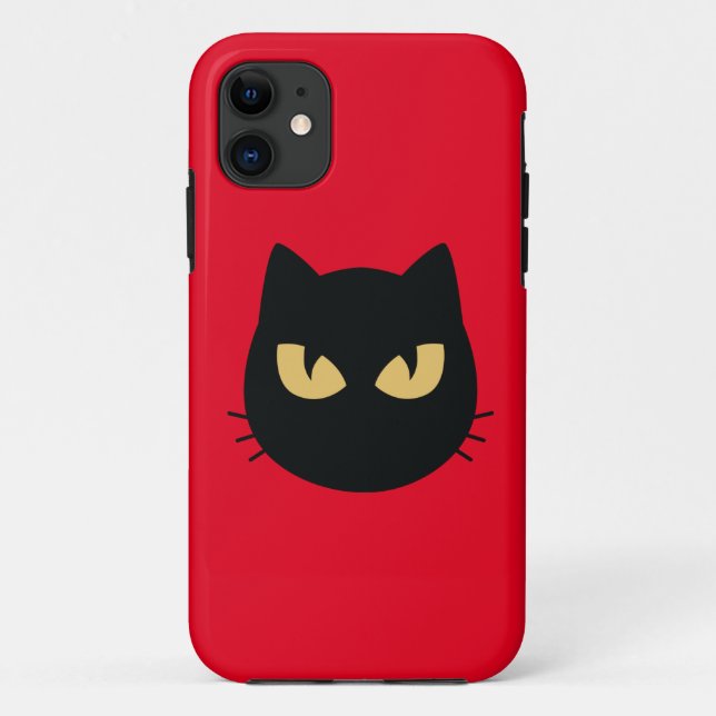 Schwarze Katzenfläche Case-Mate iPhone Hülle (Rückseite)