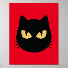 Schwarze Katzenfläche Poster