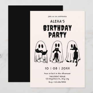 schwarze Katzengeist-Geburtstag  Einladung