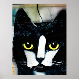 Schwarze Katzenkollage Poster