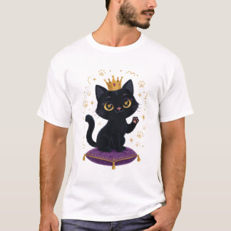 Schwarze Katzenkönigin Süße Katzenliebhaberin Köni T-Shirt
