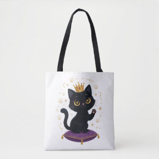 Schwarze Katzenkönigin-Tasche Süße Katzenliebhaber