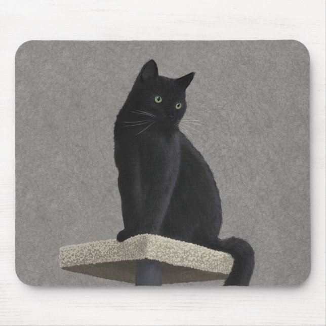 Schwarze Katzenköniglichkeit  Mousepad (Vorne)
