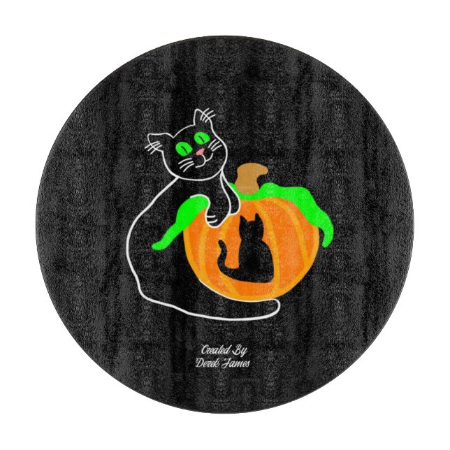 Schwarze Katzenkürbiskellerschneide (30,4 cm) Schneidebrett (Vorderseite)