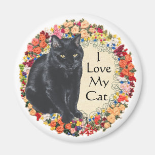 Schwarze Katzenliebe Magnet