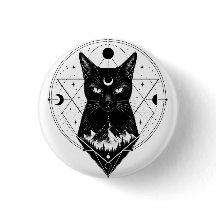 Schwarze Katzenliebhaber-Patches. Magischer Katzen