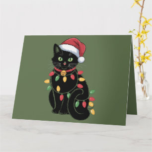 Schwarze Katzenliebhaber Weihnachts Kätzchen Gesch Karte