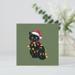 Schwarze Katzenliebhaber Weihnachtsgeschenk Kitten Einladung