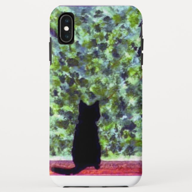 Schwarze Katzenmalerei Niedlich Kitty Case-Mate iPhone Hülle (Rückseite)